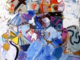 spanish-artists-painters-modern-contemporary-art-paintings-merello-cascada_azul(160x130cm)mixta-lienzo