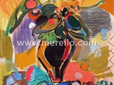 spanish-artists-painters-modern-contemporary-art-paintings-merello-summertime-flowers-(130x81-cm)mixta-lienzo
