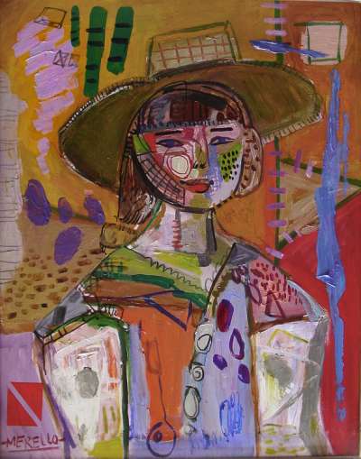 Spanish Artists Painters. Jose Manuel Merello, contemporary art. April girl 92x73 cm