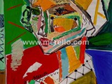 spanish-artists-painters-modern-contemporary-art-paintings-merello-retrato-de-mujer-con-turbante-amarillo-(73x54-cm)-mix-media-on-table